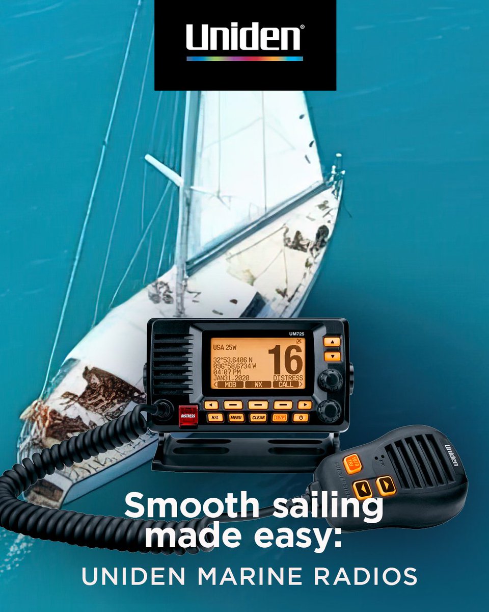 Uniden_America's tweet image. Check out the UM725 marine radio! Enjoy private boat-to-boat communication, keeping your conversations confidential and your adventures even more exciting. #BoatingEssentials #MarineRadio #uniden #boatinglife