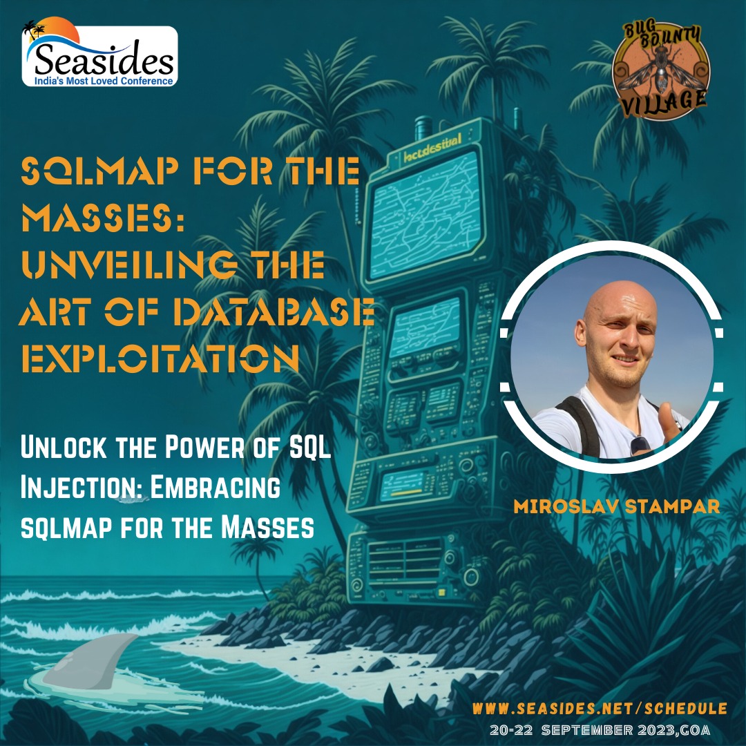 seasides_conf's tweet image. We are elated to share that Author & maintainer of @sqlmap, Miroslav Stampar (@stamparm) will be providing a training on "SQLmap for the masses & Unveiling the art of database exploitation" in Bug Bounty village at #Seasides2023
Register here : tinyurl.com/yc52xr9e
#SQLmap