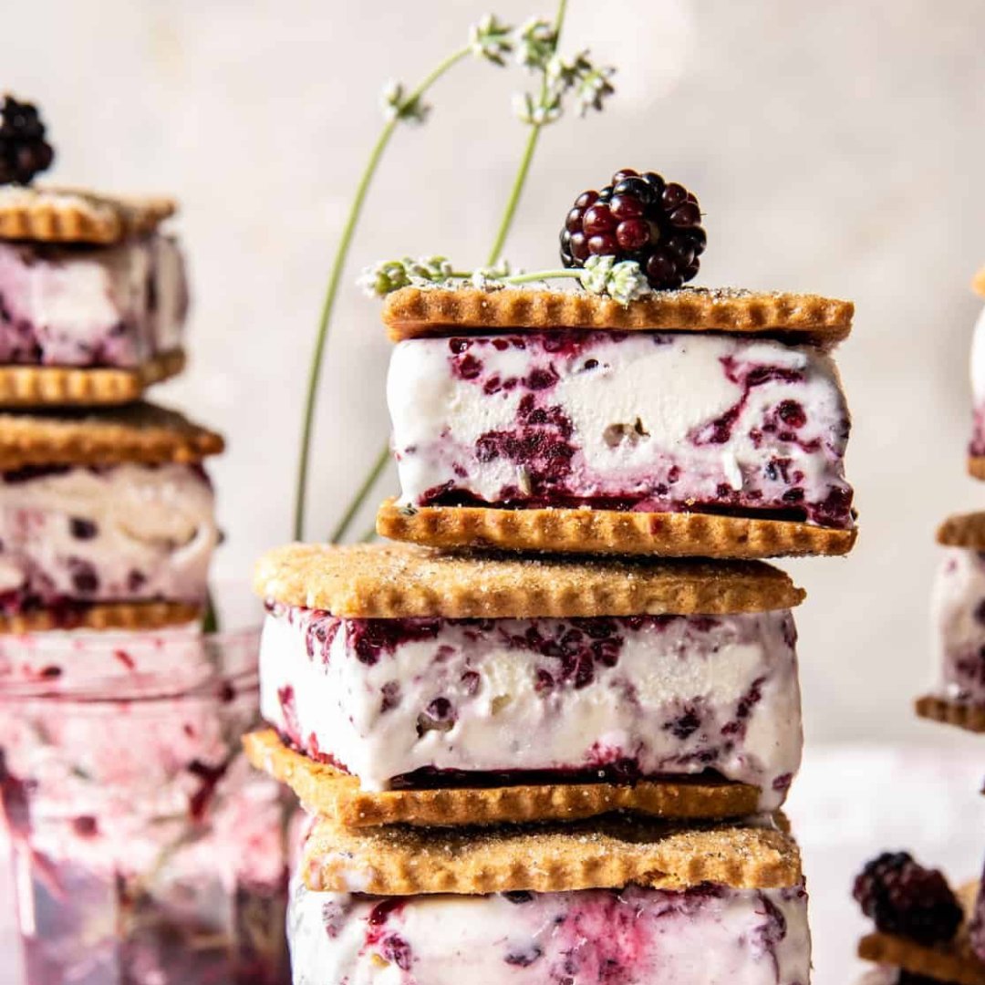FarmStonewell's tweet photo. Blackberry Lavender Ice Cream Sandwiches

Every bite is layered with fresh berries, hints of lavender, and sweet vanilla ice cream...the perfect treat to hold onto Summer a bit longer.

Recipe from https://t.co/12Le30i3h8 

#fromthekitchen #stonewellfarm 
https://t.co/ozlsuwtE9b https://t.co/aPGA8NFRfo