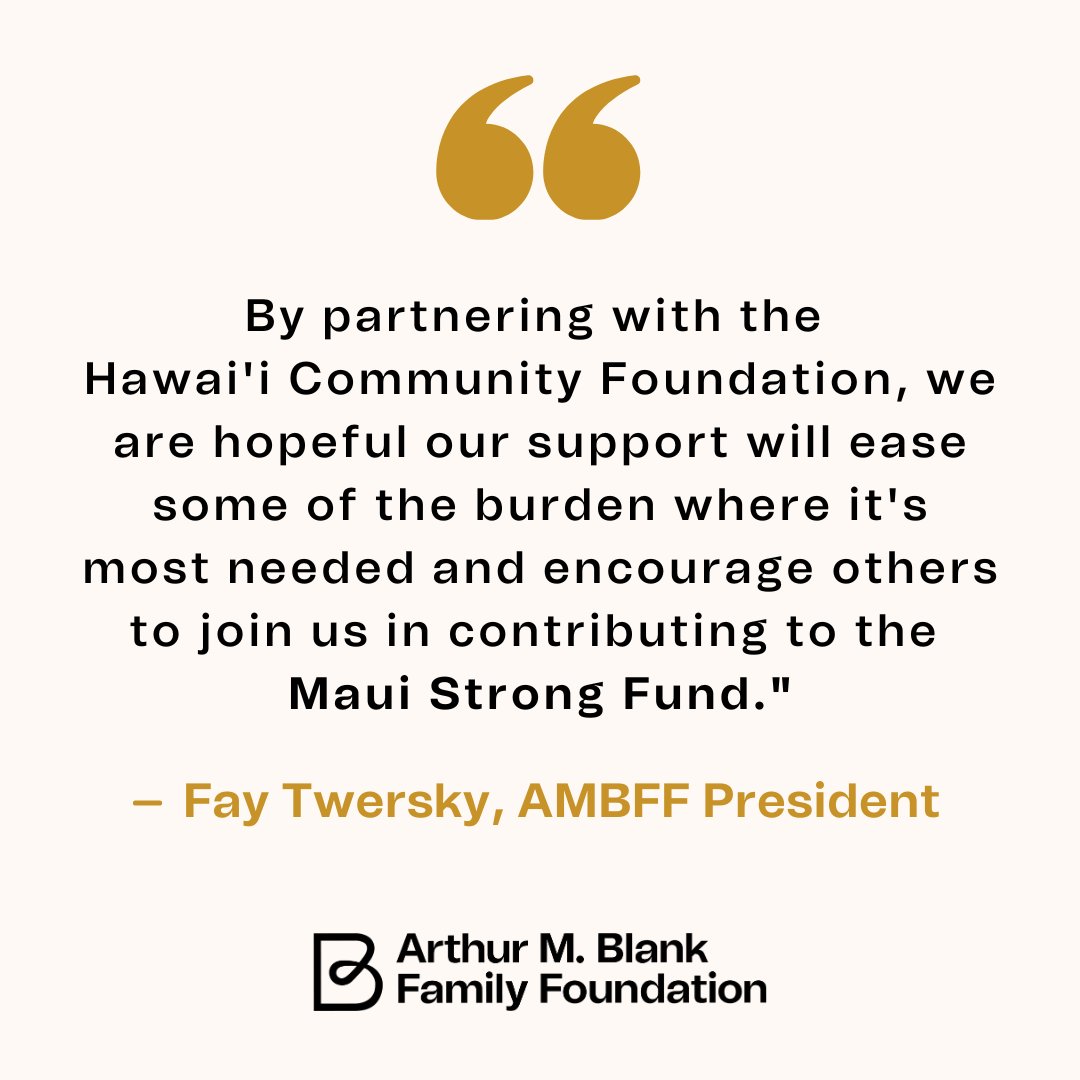 In response to the wildfires in Maui, we're granting $100,000 to the Hawaii Community Foundation (@HCFHawaii). Through their Maui Strong Fund, they're offering rapid financial support to communities affected by the fires. Learn more: bit.ly/3YQj8na