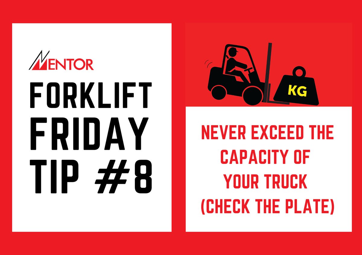 Our latest #ForkliftFriday tip: never exceed the capacity of a forklift truck.

Every truck has a maximum weight it can safely lift, at a specified load centre, to a certain height - AKA its rated capacity. Exceeding this can cause instability, so check the truck's capacity plate