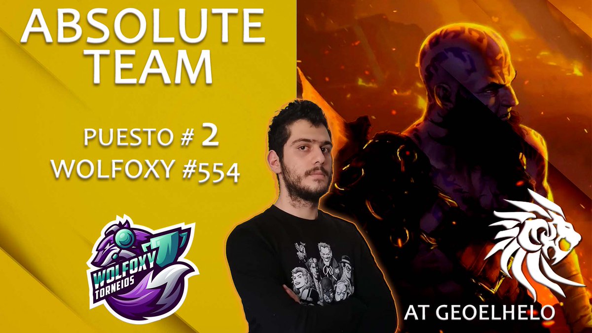 🦁🔥 ¡Noticia impresionante! <a href="/GeoWeber25/">Geovanny Huebe</a> , el Rey Escanor, ha conquistado el SEGUNDO lugar en el Torneo Wolfoxy #554. 🏆🥈 Felicidades a Geoelhelo por su destacada actuación en esta competición. ¡Sigamos celebrando su pasión y habilidades en los eSports! 🎉💪#GoAtk #DreamTeam