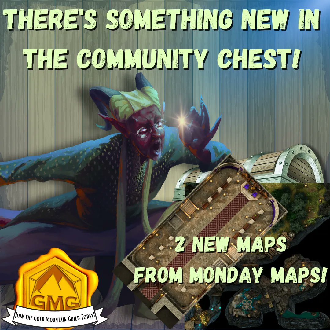 GoldMtnGames's tweet photo. There's something new in the #CommunityChest! Join our #Discord to the #battlemaps, created during our #MondayMaps workshop.
Gold Mountain Guild Discord
https://t.co/62QBVIoTy3
#maps #ttrpg #dnd #5e https://t.co/BgW88MMZQi