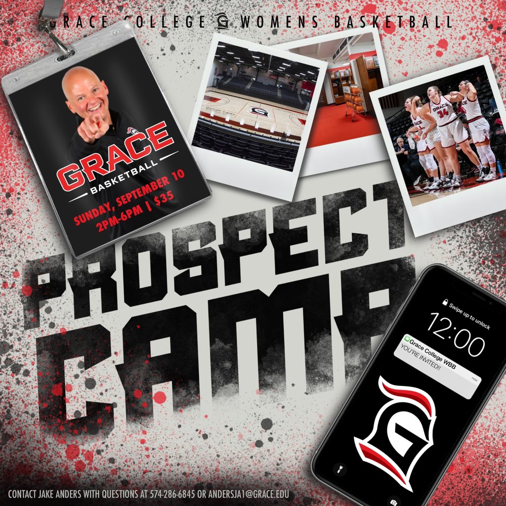 Want to play basketball for GCWBB? 🏀

Current 10-12th graders - you’re invited to attended our prospect camp on September 10th!

Please register to attend! There’s just under 2 weeks left to sign-up!!  

gbasketball.gracecamps.com/prospect-camp.…