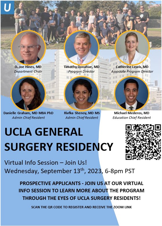 Are you an MS4 applying for general surgery residency? Come check out our pre-applicant webinar on 9/13/23 at 6pm PST! Any and all questions re: training, culture, and EDI initiatives welcome! #medtwitter #Match2024