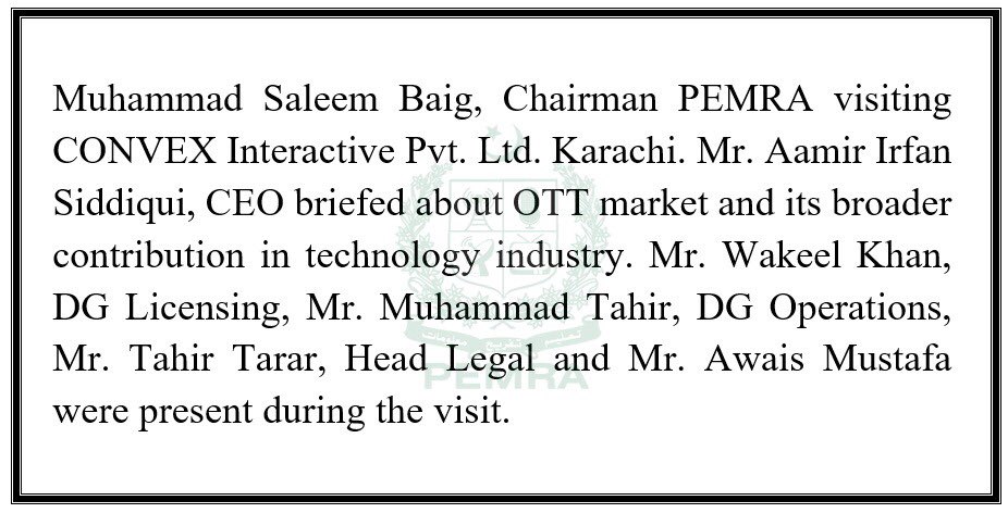 reportpemra's tweet photo. #ConvexInteractive #TransformingFutureDigitally #PEMRA #OTT https://t.co/GV4G19lEXR