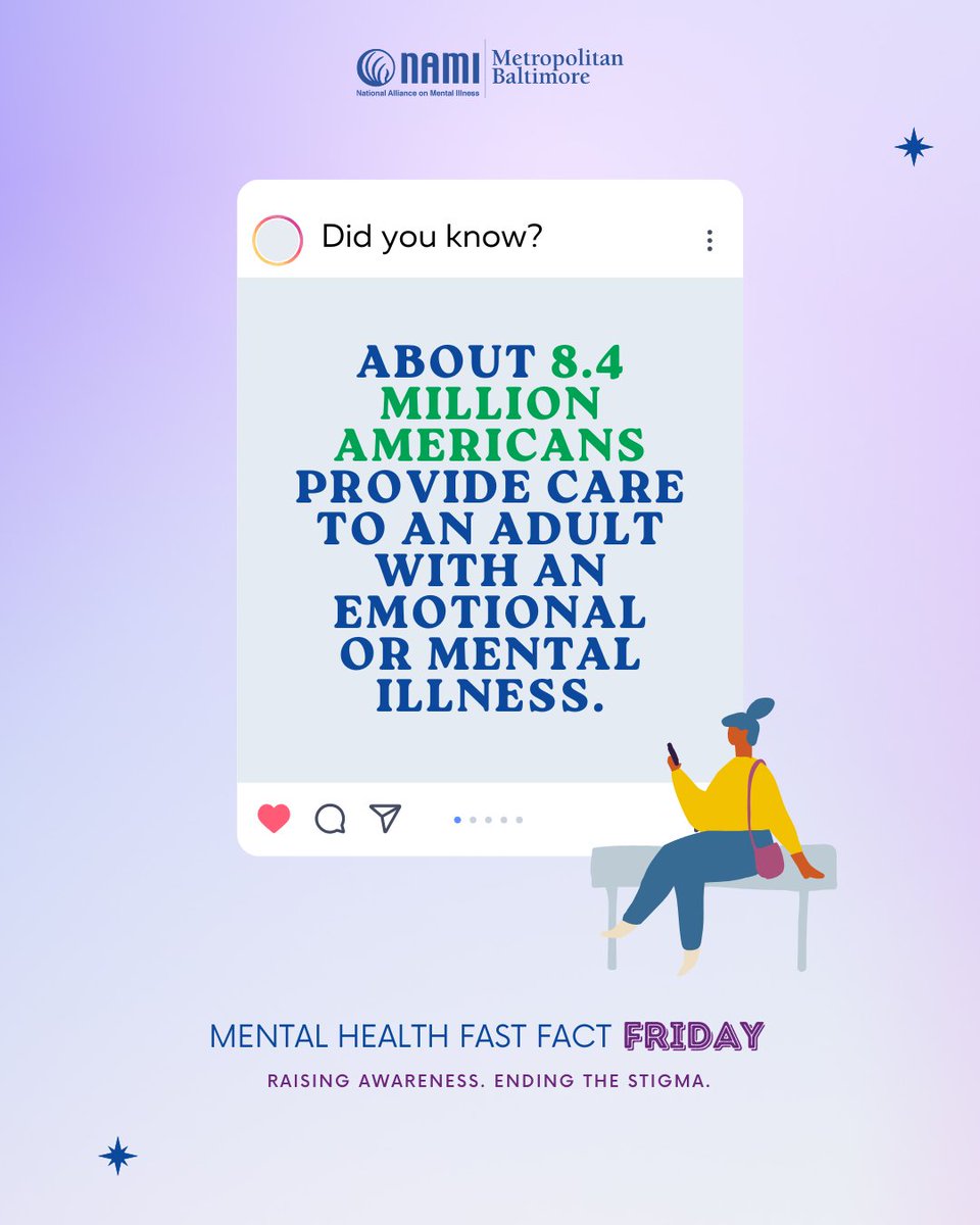 Let's come together for Mental Health Awareness this #FastFactFriday and help #NAMIBaltimore end the stigma around mental illness! To get involved, click the link in our bio!