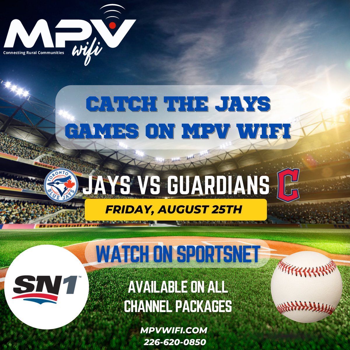 Catch all the Jays action on Sportsnet with MPV Wifi! No matter which TV package you go for, they've all got Sportsnet & TSN. Never miss a game with MPV Wifi. ⚾️#bluejays #mlb