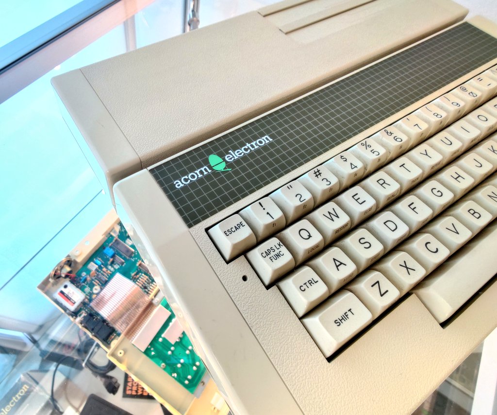 Happy 40th Birthday Acorn Electron! On the 25th August 1983 Acorn launched its cost reduced BBC Micro for home use. Our volunteer Simon bought one for £99.95 in 1985 when Dixons bought the remaining Electron inventory. Come see the display he's created!
#retro #computer #museum