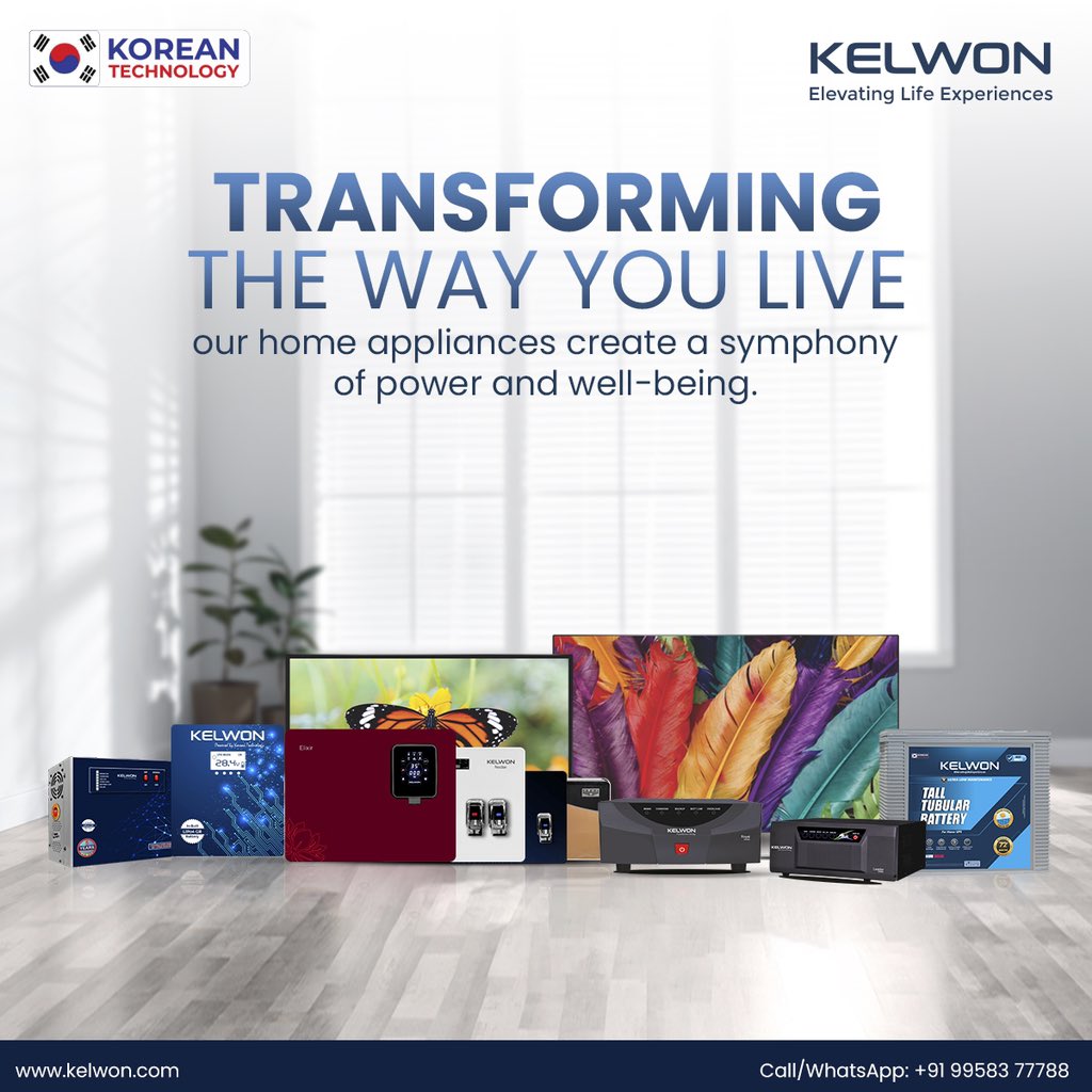 KelwonIndia's tweet image. Transforming lives with products that elevate your life experience and add value to your lifestyle…

#kelwon #homeappliances #waterpurifiers #alkalinewater #alkalinewaterpurifiers #inverters #lithiumbatteryinverters #sinewaveinverters