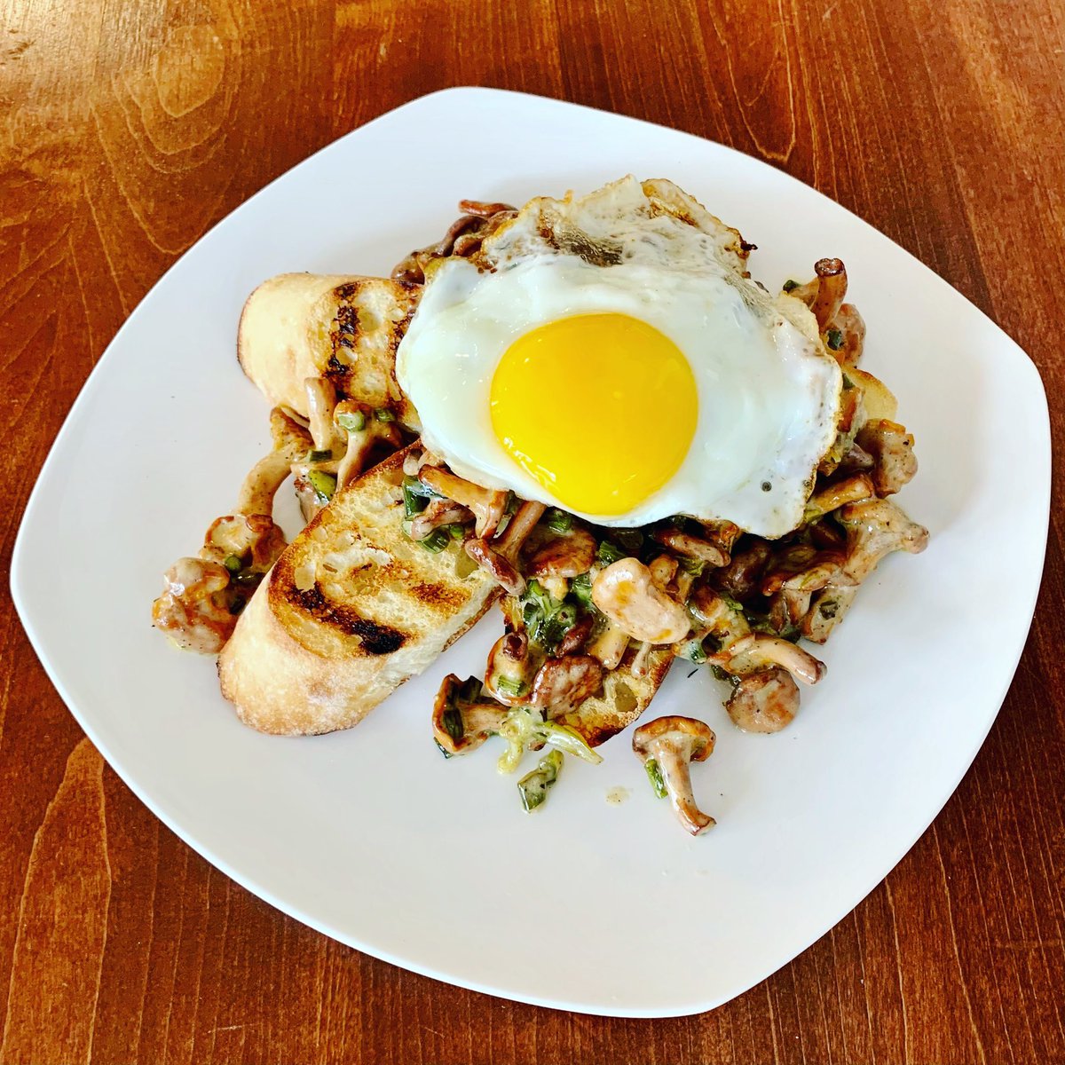Chants on Toast 🍄 While these gems last! With Lester’s Farm Market garlic scapes and a sunny side egg 🍳 Get it for lunch - 709.738.6164