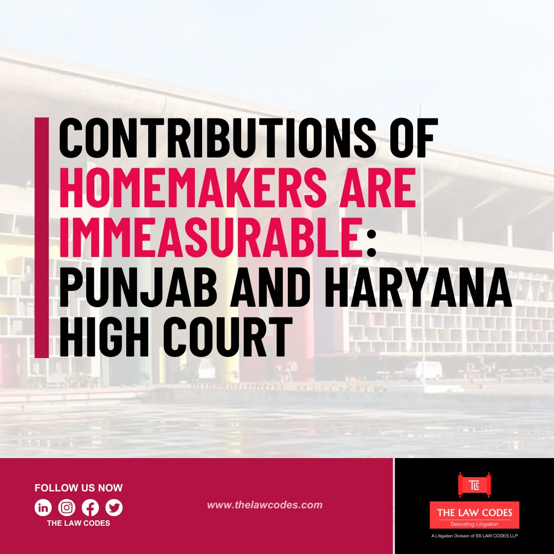 thelawcodes's tweet photo. Contributions of Homemakers are immeasurable Punjab and Haryana High Court

Read Full News: https://t.co/LxN2RL3YYl

#legalwork #news #legalnews #highcourt #PunjabHaryanaHighCourt #homemakers https://t.co/48OHo1xqod