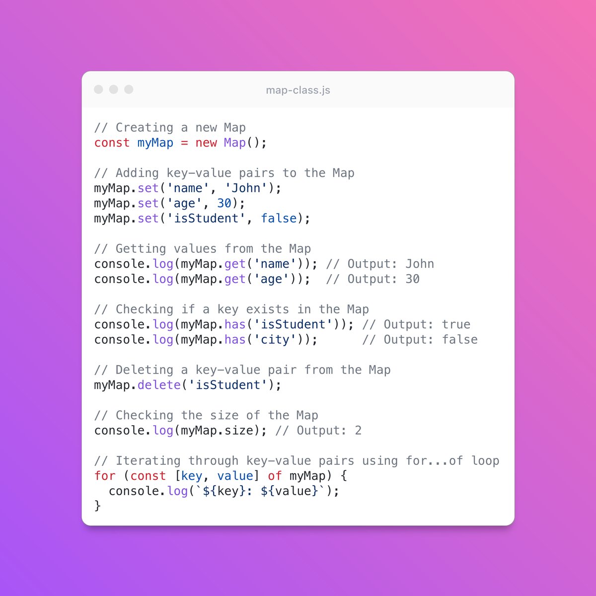 kumaravelk011's tweet photo. What I learned today: 🚀
The Map object in JS. It is faster 🚀 than the regular JSON objects. 💥
#WhatILearnedToday #LearnedToday #js #map #mapClass #php #frontend #developers #code #json #JsonVsMap https://t.co/FQ8bfHN2XA