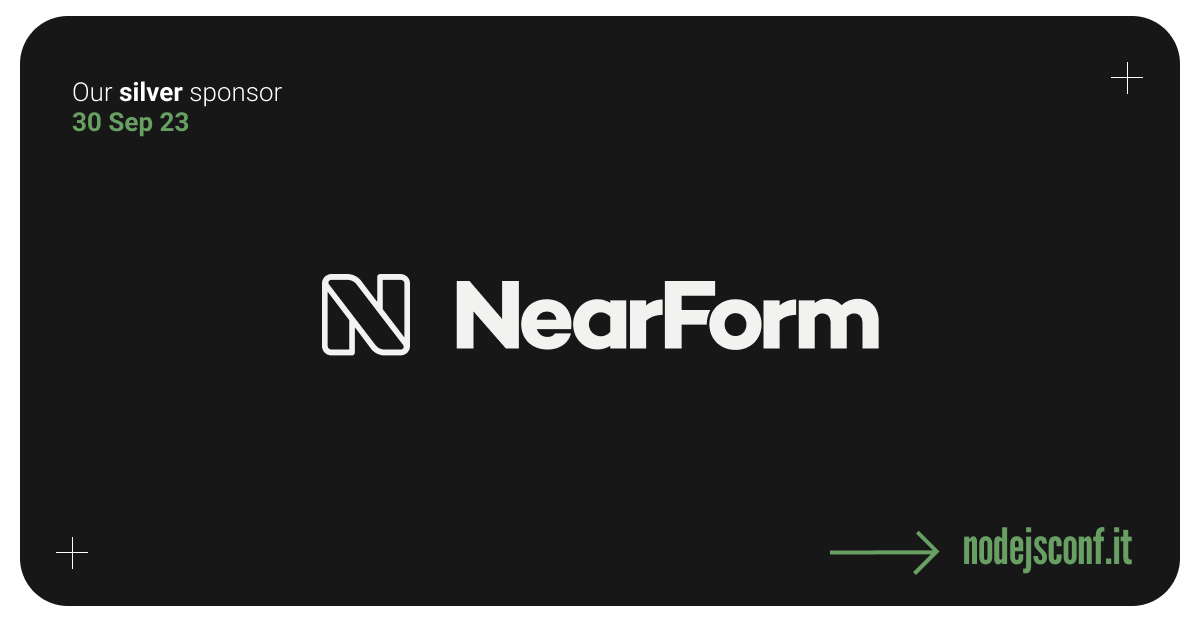 Big shoutout to @NearForm for being a proud sponsor of <a href="/nodejsconfit/">nodejsconfit</a> ! 🚀 Their support empowers small communities like ours to create impactful events, driving tangible improvements in the daily work of IT professionals. Kudos for making a difference! 👏
2023.nodejsconf.it