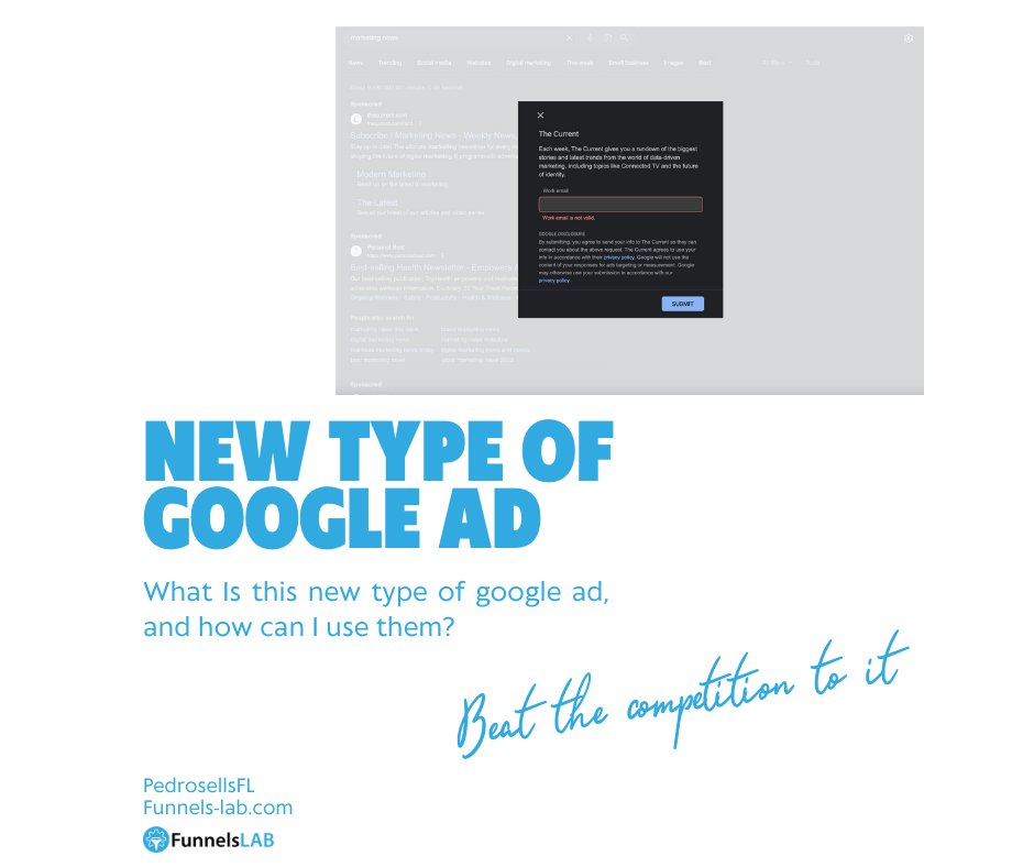 Pedrosellsfl's tweet photo. Google Ads are the best marketing investment for many businesses, stay on top of your marketing game with this new ad form! https://t.co/XHlhiMAWPo