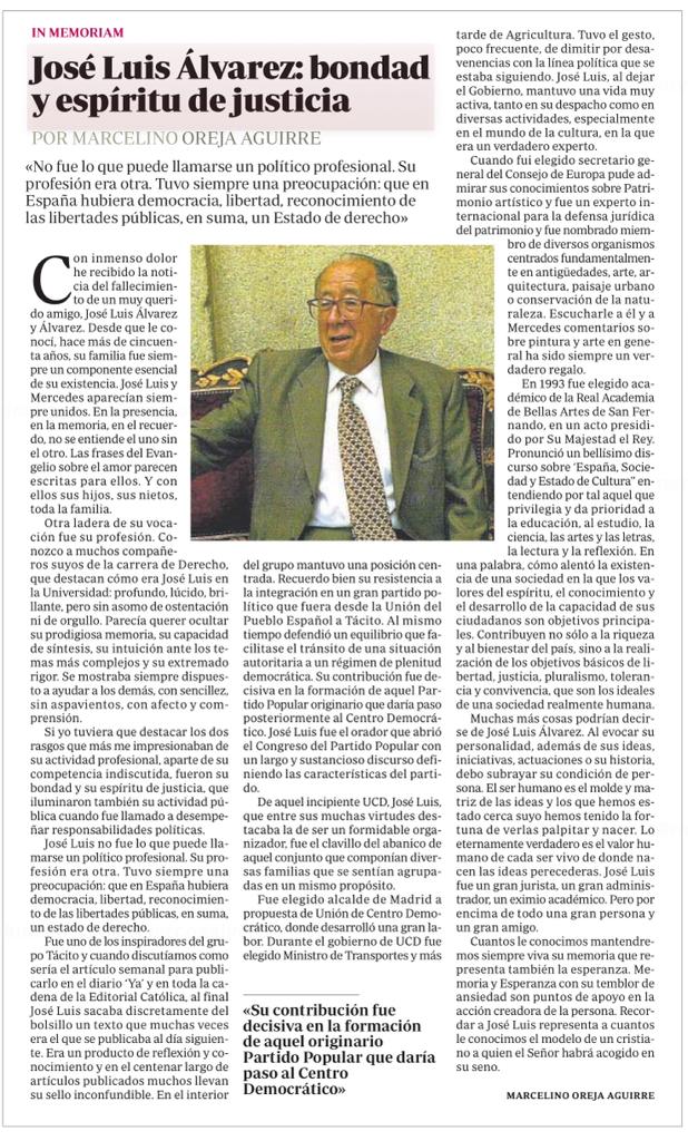 sarv66's tweet photo. Ha fallecido mi padre, Jose Luis Alvarez. Muchas de las cosas que yo díría de él las dice hoy en este artículo Marcelino Oreja en @abc_es https://t.co/FZcbTVHX2h