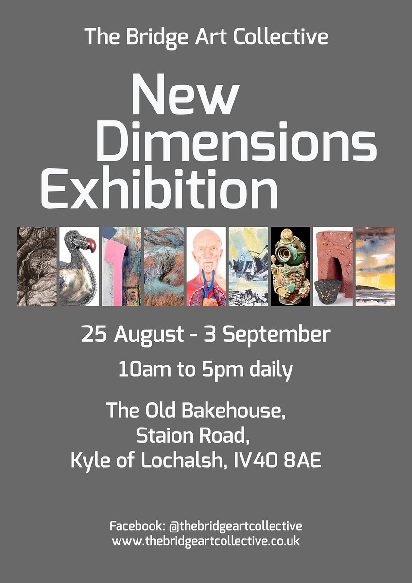 AileenPix's tweet photo. Busy today at #KyleofLochalsh with our exhibition "New Dimensions".  Hope you can make it in to see the show. We're open daily until 3rd September @Bridgeartcolle1 
#artexhibition #artforsale #artcollective #IV40  #ScottishHighlands https://t.co/po4YV1AvdF