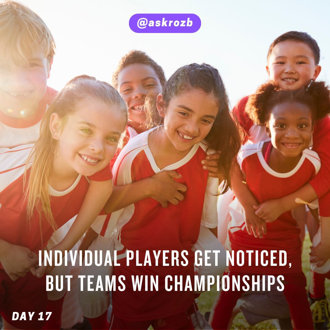 TheRozBooker's tweet image. Day 17 of 21 

"Individual players get noticed but teams win championships"

#askrozb