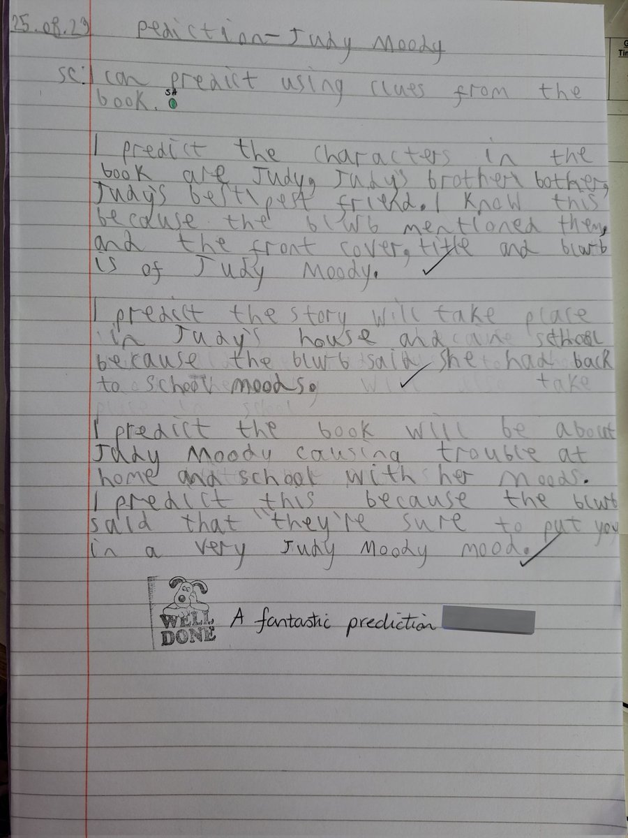 beanxMrsRowan's tweet photo. We are going to be reading the novel Judy Moody 📖 Using the clues from the front cover and the blurb, we predicted what we thought the book would be about 🤔 #bpsliteracy https://t.co/fHWHKCMZK4