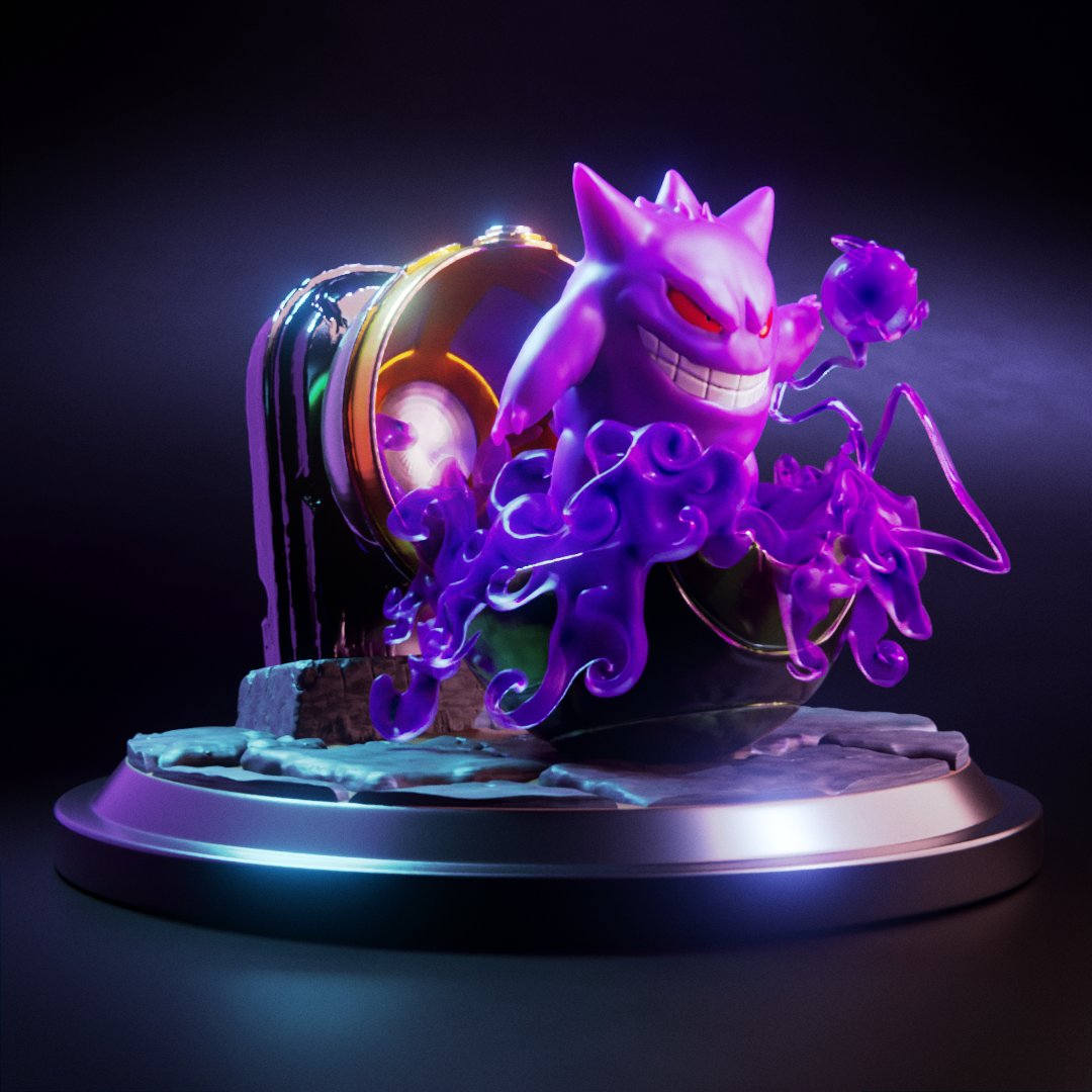 LatisLab's tweet photo. Just finished this epic #Gengar Pokémon 3D render! A special gift for my girlfriend, crafted with love. Stay tuned for pics of the print! This project sparked my Pokémon creativity, more designs coming soon if there's interest! 💪🌟 #Pokemon #Fanarts #b3d https://t.co/aB2wbJc0JI