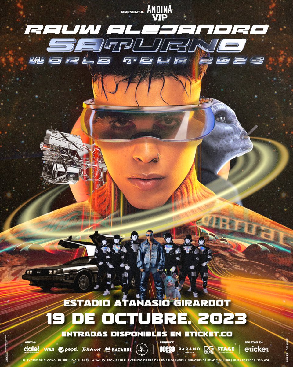 OcesaColombia's tweet photo. ¡Es un hecho Colombia! El perreo del futuro tiene nombre propio y es @rauwalejandro Uno de los shows más grandes y únicos del género llega a Medellín el 19 de octubre desde el mítico Atanasio Girardot, mientras que el turno de Bogotá es el 21 de octubre en el Movistar Arena. 🪐 https://t.co/YUOsyRY80f