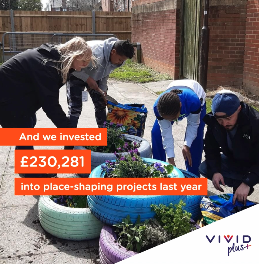 WeAreVIVIDhomes's tweet photo. It’s been two years since we launched VIVID Plus, our charitable arm, set up to help communities thrive. Much work has been done including supporting partners and community projects.  We'll share more examples over the next few weeks. #GivingBack https://t.co/4DSY5AIByy