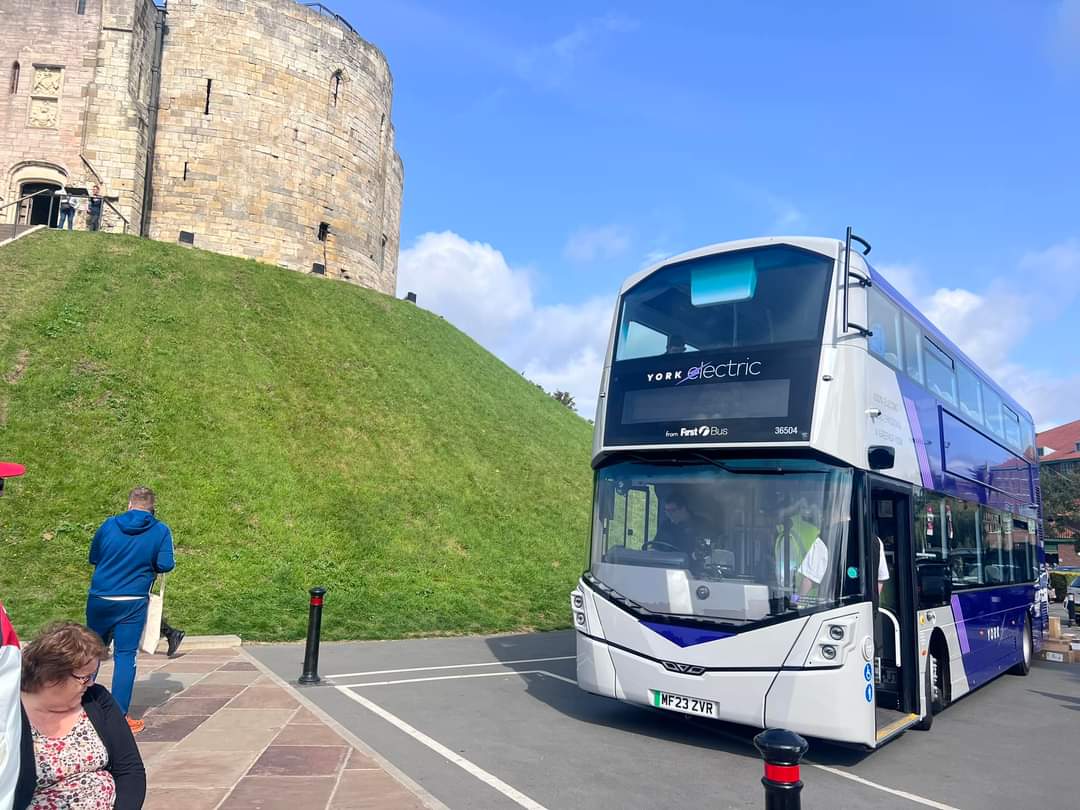 Here is First York 36504 from the @FirstYork electric bus event! These buses will be ready for service from Saturday August 26th #firstyork #firstbus #bus #buses #electricbus