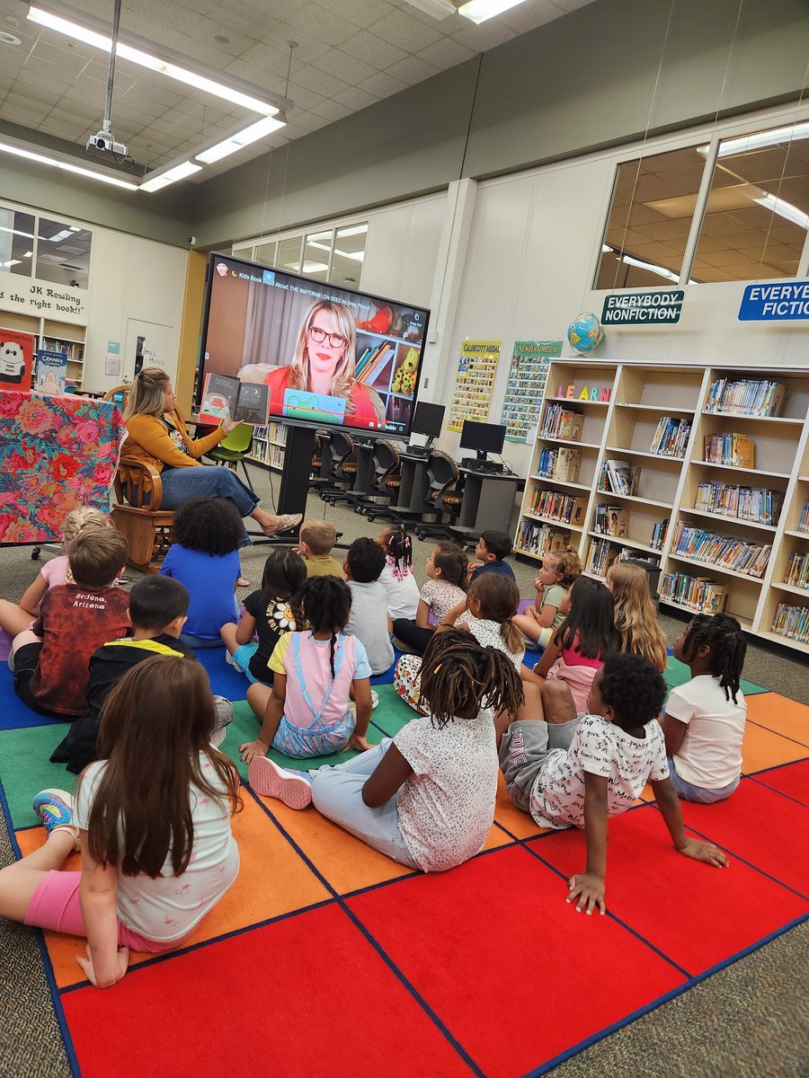 First grade loves stories read by our librarian, Mrs. Trevino! <a href="/HumbleISD_OE/">Oaks Elementary</a> <a href="/Oaks_library/">Christina Trevino</a> #everychildeveryday