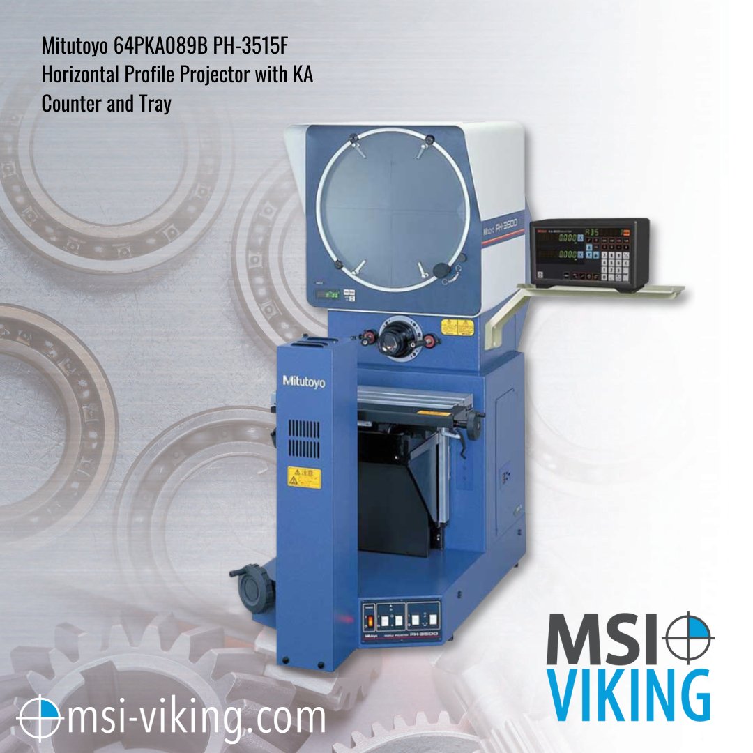 MSIViking's tweet image. Say goodbye to blurred images and get ready for crystal-clear measurements with the Mitutoyo 64PKA089B 172-868A and its PH-3515F Horizontal Bench-top Profile Projector with the KA Counter and Tray! #Mitutoyo #PrecisionMeasurement #ProfileProjector.msivg.com/3KVv9Su