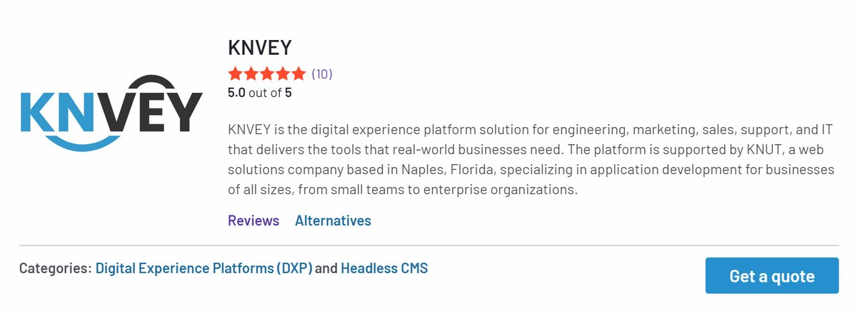 Knutllc's tweet photo. KNVEY is on G2...and, with a 5-star rating. Read the reviews from real customers to get inspired for your own KNVEY story! Read more: https://t.co/enC08279pW 

#KNVEY #G2 #5StarRating #CustomerReviews #Inspiration #Testimonials #DigitalExperience #CustomerExperience https://t.co/PGY3EwDRTE