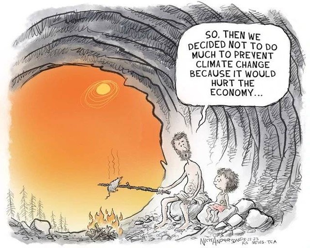 “Are we going to look our grandchildren in the eye and tell them that we understood the issues, that we recognized the dangers and the opportunities, and still we failed to act?”

― Nicholas Stern, Grantham Research Institute

🎨: cartoon by <a href="/Nick_Anderson_/">Nick Anderson/Political Cartoonist</a>