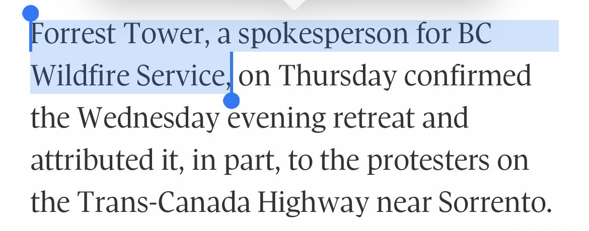 Okay so this @globeandmail sorry about protesters forcing their way past a wildfire barricade is very bad and disturbing. But let’s not let that get in the way of celebrating this delightful detail