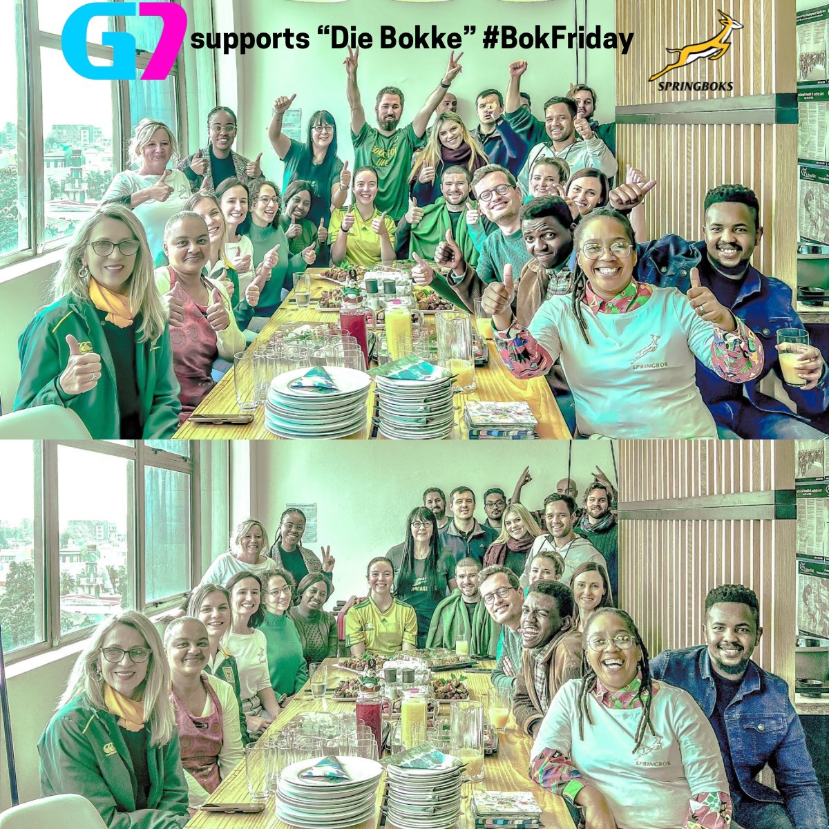 ColetteKuhn's tweet photo. @RassieRugby @Springboks Hannie!  Sterkte met julle game teen NZ vanaand en die Rugby Wêreldbeker 2023🏆  G7 Renewable Energies    We support #Springboks https://t.co/Ca3BkqTzXZ