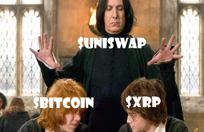 ssjs42i's tweet photo. THE TICKER IS #UNISWAP WHERE WOULD ANY DEFI PROJECT BE WITHOUT IT! #ssjs42i #PUMPUSSENDERUS #SeverusSnapeJFKScourge42Inu #bitcoin #xrp $xrp #harrypotter https://t.co/roCbbyYDMB