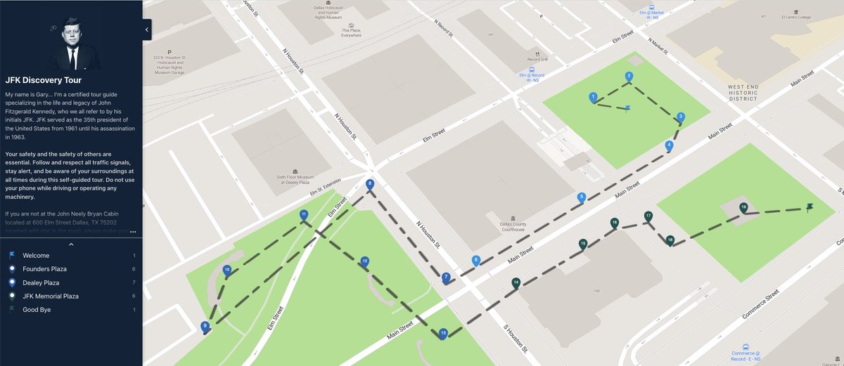 Self-guided tours are a popular use case with Mapme. Features such as geolocation, categories &amp; audio at each location can help guide you around famous sights such as this JFK tour map in downtown Dallas
viewer.mapme.com/b390e93d-f3db-…
#mapme #maps #tourism #dallas