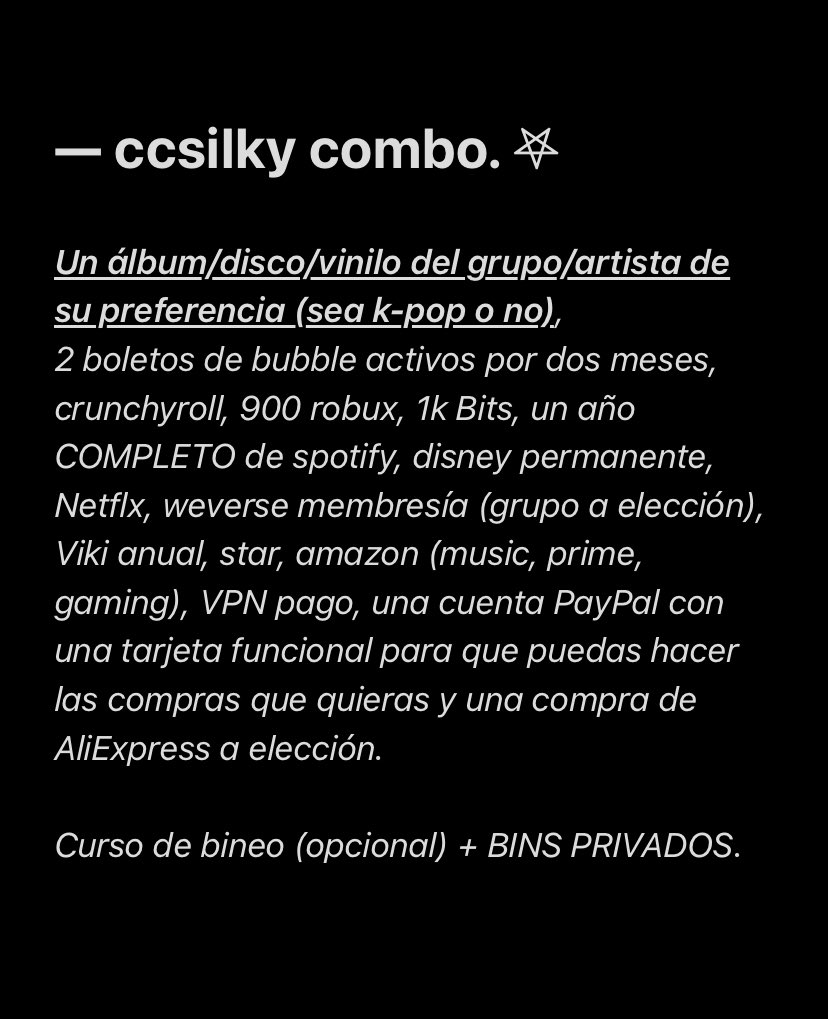 ccsilky's tweet image. -CCSILKY COMBO

𖤐 Solo dar RT, seguirnos aca y en @ccsilkyy OBLIGATORIO. Se verificará al final. 

𖤐 Sorteo re-subido, acaba a MEDIADOS de Septiembre.