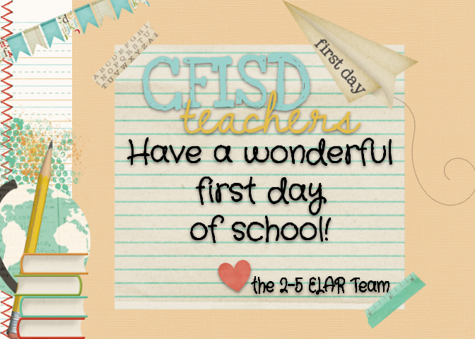 CFISD_ELAR2_5's tweet photo. Happy First Day of School CFISD 2-5 ELAR Teachers! https://t.co/TI11aTYvzW