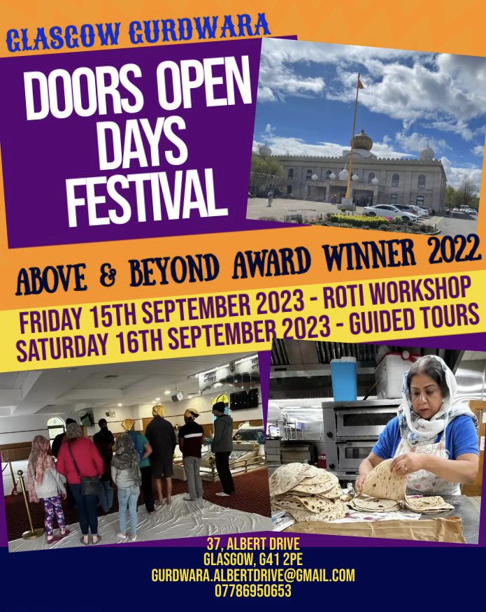 DOORS OPEN DAYS 2023 Join us at the Glasgow Doors Open Days Festival 2023 and be a part of something truly remarkable. We are thrilled to invite you to our event during this week-long celebration of Glasgow's cultural heritage. BOOKINGS OPEN SEPTEMBER 1ST