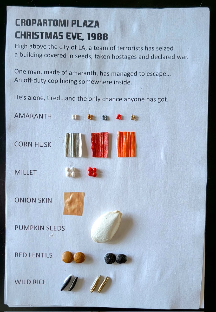 quesarahj's tweet photo. That time I created a replica of the Nakatomi Building out of seeds for the @mnstatefair Crop Art Competition and won a ribbon. #diehard #NeverForget https://t.co/YajiIKAdfj