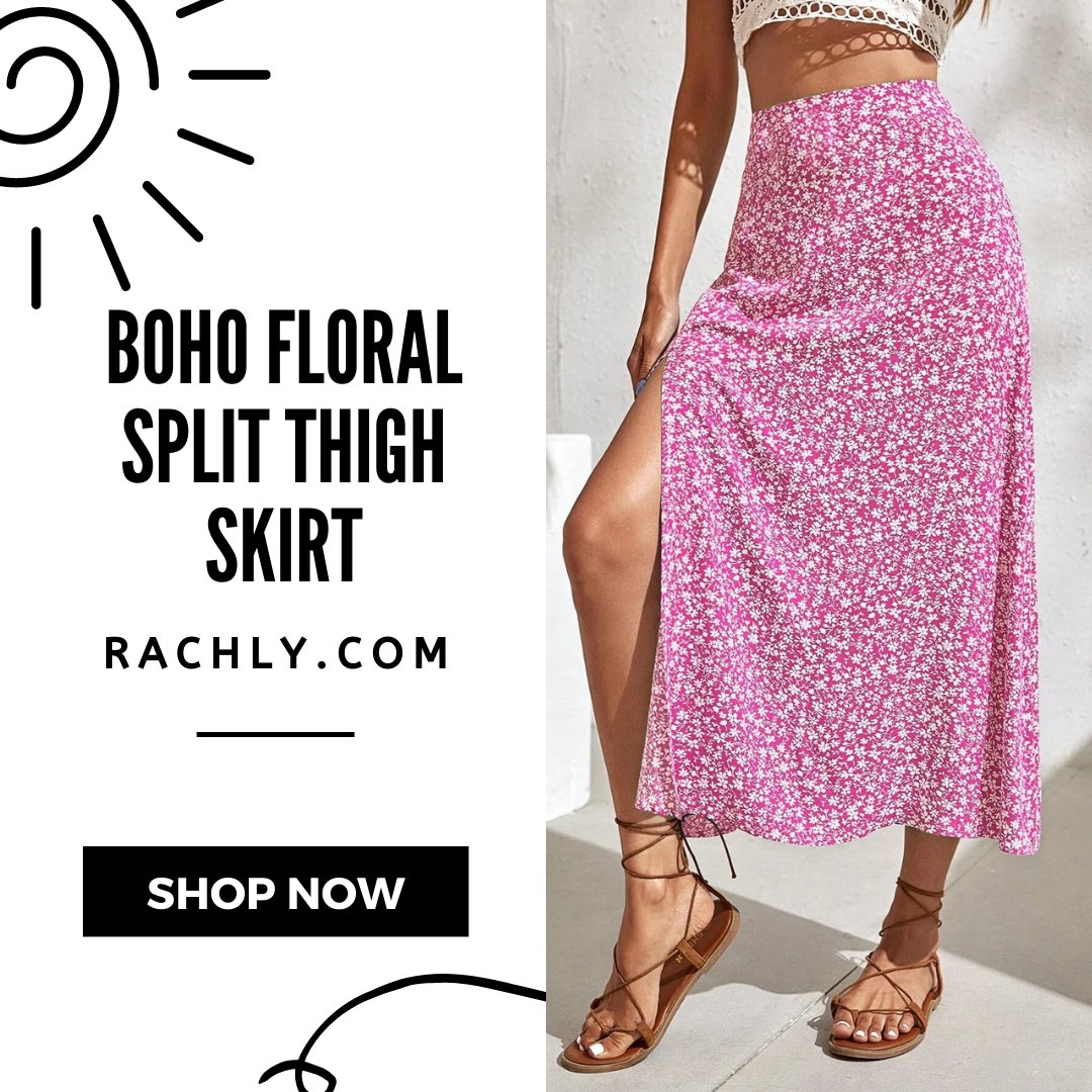 Embrace boho elegance with our Boho Floral Split Thigh Skirt from Rachly! 🌸👗 Step into a world of free-spirited style with this skirt that offers both flowy grace and trendy design. 
Shop Now: rachly.com/collections/sk…
#BohoSkirt #FreeSpiritStyle #ShopNow #FlowyGrace #StayTrendy