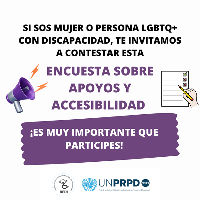 🟠En el marco del @unprpd, junto a @redi_derechos lanzamos esta encuesta para conocer si las mujeres y personas LGBTQ+ con discapacidad cuentan con apoyos y formatos accesibles para poder decidir con autonomía. Respondela acá hasta el 31/08: bit.ly/47RsjIf