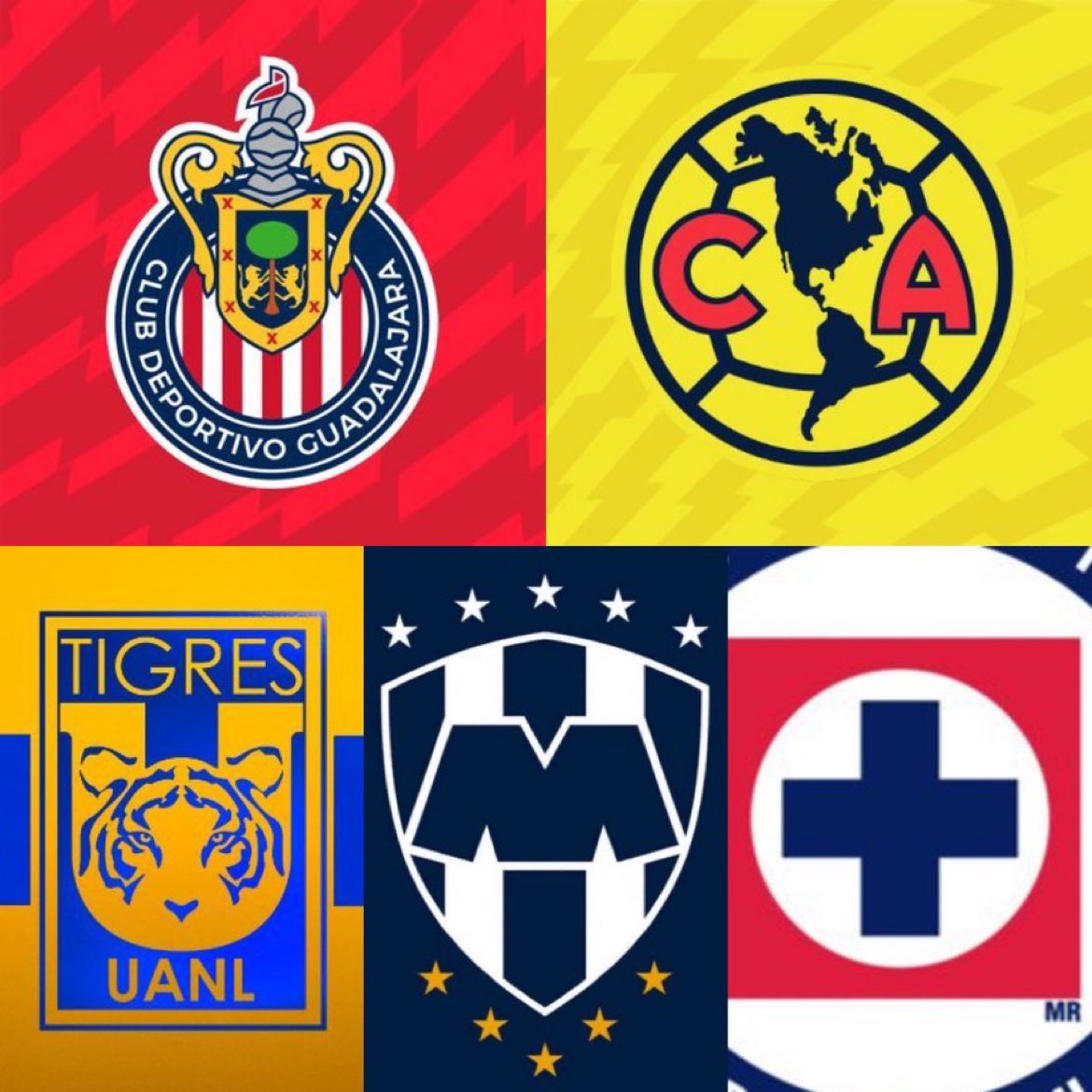Fútbol Mexicano 

⚽️🇲🇽 ¡CAMPEONES DE TODO!
••• (En los últimos 10 años) •••

Liga+Concacaf+Copa 🏆🏆🏆

✔️ América
✔️ Chivas
✔️ Rayados
✔️ Tigres 
✔️ Cruz Azul