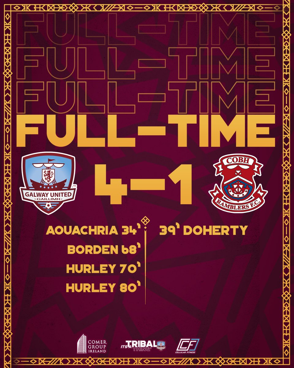 GalwayUnitedFC's tweet photo. Four goals, three points, two screamers 🤯

A great night at Eamonn Deacy Park that sees us maintain our lead at the top of the table 💪

GAL 4-1 COB

#GALCOB | #ItsATribalThing https://t.co/xSMKTrFuYF