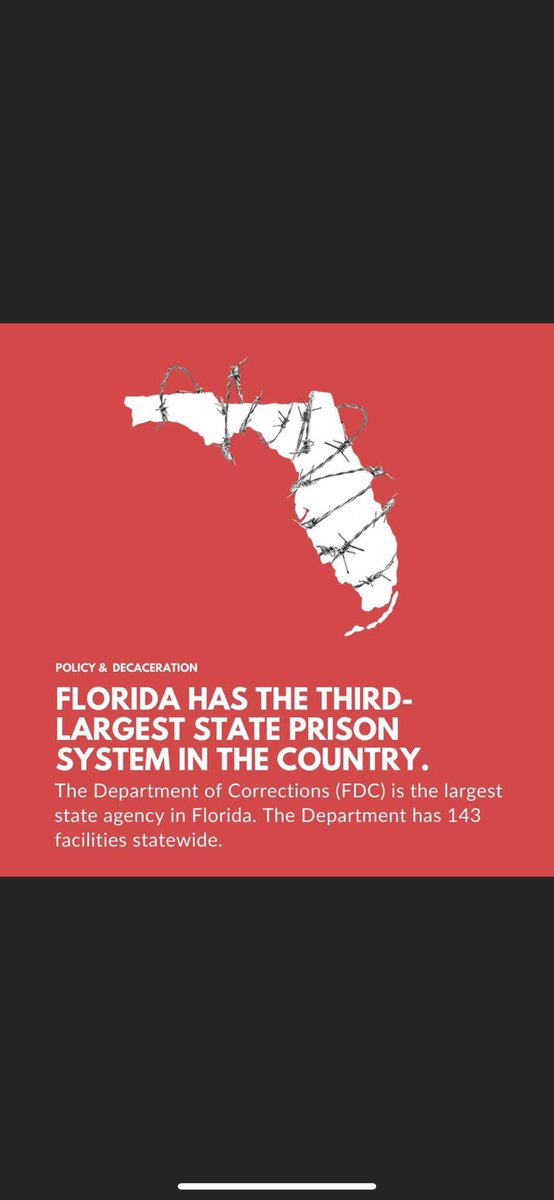 Not only is Floridas state prisons FDOC the largest state agency it is in shambles. FDOC is sucking the blood out of taxpayers with no good returns. Reform is necessary and reducing the inmate population must start happening. Civility is crumbling inside.