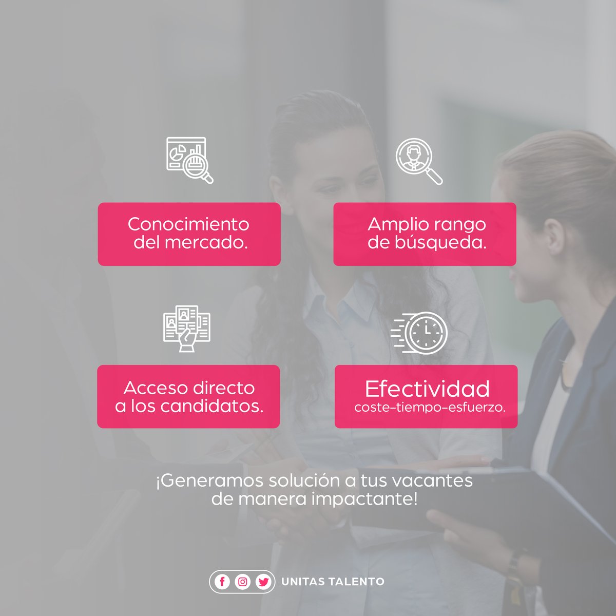 Contratar una agencia de reclutamiento ofrece ventajas clave. Su experiencia en identificar talento adecuado ahorra tiempo ⏳ y asegura candidatos de calidad 👌. Además, agiliza el proceso, liberándote para centrarte en tareas estratégicas 🎯.

#unitastalento #atraccióndetalento