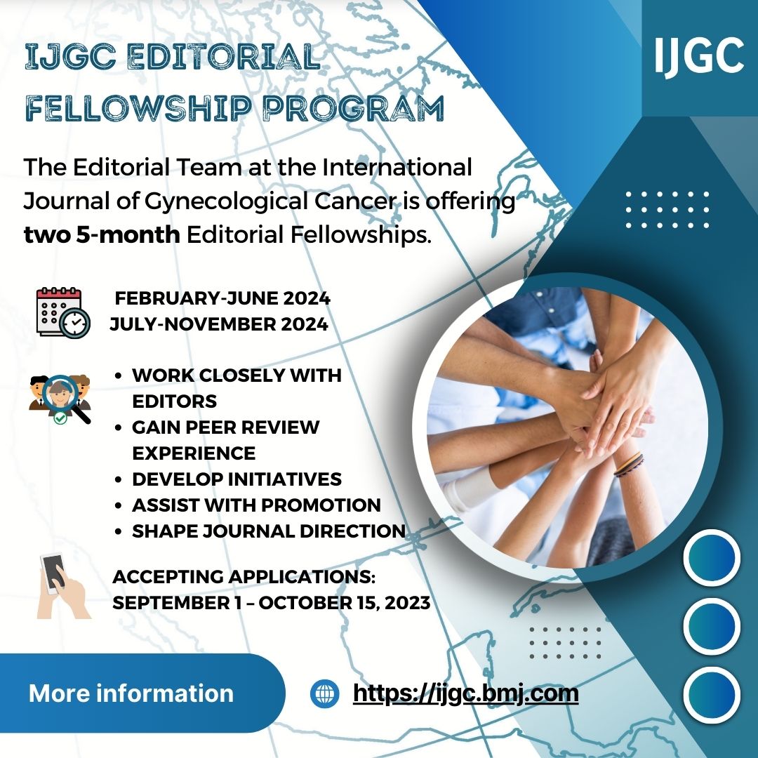 IJGC (@ijgconline) on Twitter photo 🚨
Don't miss this opportunity and be part of the #IJGC Editorial Fellowship Program!!
All the info 👉bit.ly/45pKhzE
<a href="/pedroramirezMD/">Pedro T Ramirez</a> <a href="/HsuMd/">Arthur_HC_Hsu</a> <a href="/JayrajAarthi/">Aarthi S Jayraj</a> <a href="/AndreFernandes2/">Andreina Fernandes</a> <a href="/agz_eriksson/">Ane Gerda Z Eriksson MD PhD</a> <a href="/IGCSociety/">IGCS</a> <a href="/ESGO_society/">ESGO</a> <a href="/ENYGO_official/">European Network of Young Gynae Oncologists</a> <a href="/OncoAlert/">OncoAlert</a> <a href="/IJGCfellows/">IJGC Fellows</a> <a href="/GynMe4/">SoMe4GynOnc</a> <a href="/seda2211/">Seda Şahin</a> 🚨
Don't miss this opportunity and be part of the #IJGC Editorial Fellowship Program!!
All the info 👉bit.ly/45pKhzE
<a href="/pedroramirezMD/">Pedro T Ramirez</a> <a href="/HsuMd/">Arthur_HC_Hsu</a> <a href="/JayrajAarthi/">Aarthi S Jayraj</a> <a href="/AndreFernandes2/">Andreina Fernandes</a> <a href="/agz_eriksson/">Ane Gerda Z Eriksson MD PhD</a> <a href="/IGCSociety/">IGCS</a> <a href="/ESGO_society/">ESGO</a> <a href="/ENYGO_official/">European Network of Young Gynae Oncologists</a> <a href="/OncoAlert/">OncoAlert</a> <a href="/IJGCfellows/">IJGC Fellows</a> <a href="/GynMe4/">SoMe4GynOnc</a> <a href="/seda2211/">Seda Şahin</a>