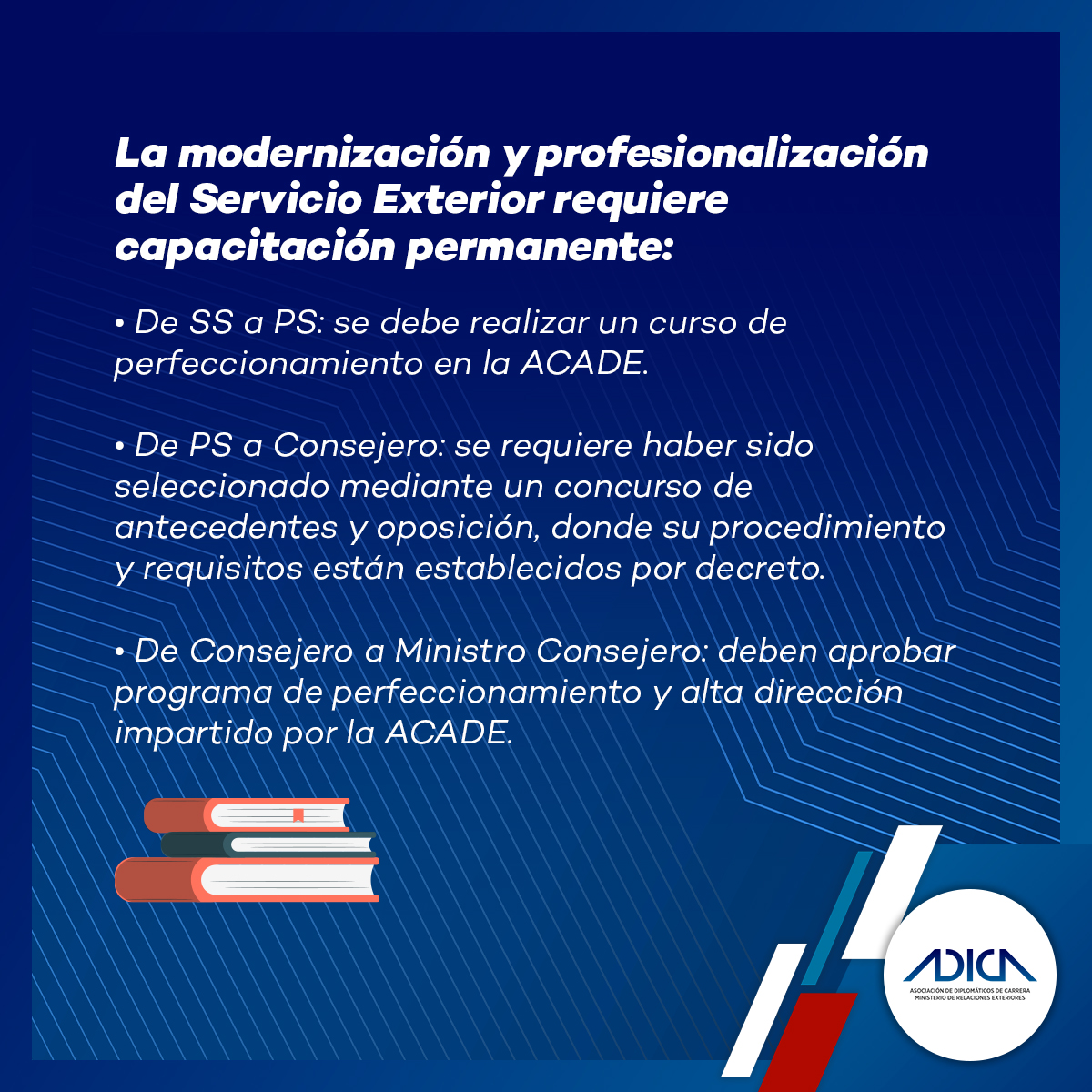 #¿SabíasQue existen distintos grados en la carrera diplomática y su ascenso no es automático?

Como leíste, la carrera diplomática se desarrolla en diversos grados que van desde Tercer Secretario hasta Embajador.

Te contamos más a continuación 👇🏼

#DiplomaciaProfesional