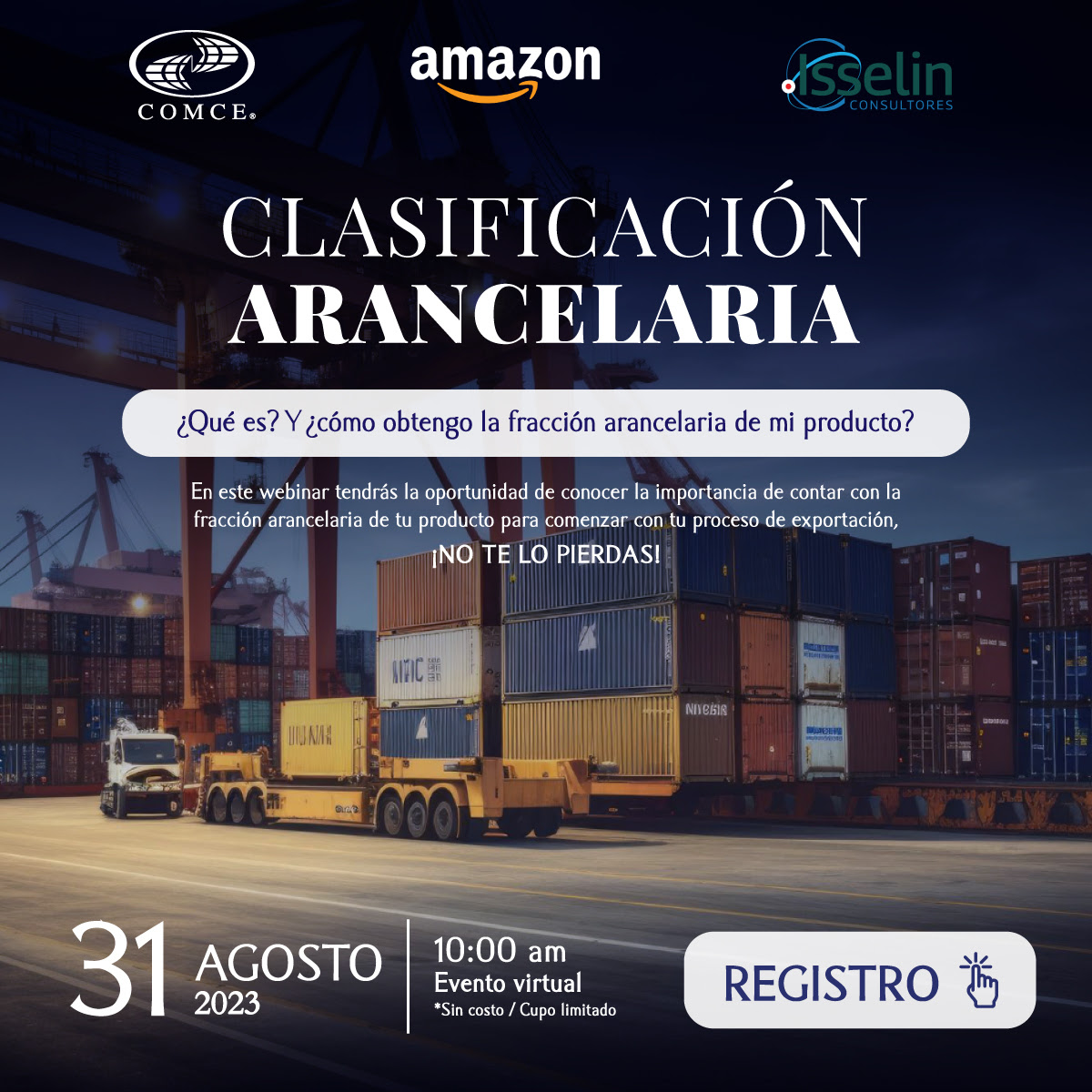ComceMichoacan's tweet photo. ¿Qué es? Y ¿cómo obtengo la fracción arancelaria de mi producto?
Webinar| *Sin costo
¡Aprovecha la oportunidad de conocer para que sirve saber la fracción arancelaria!
🗓️31 de agosto
10:00 a.m
Para más información contáctanos:
comcemichoacanac@gmail.com https://t.co/A3cp6OBO4p