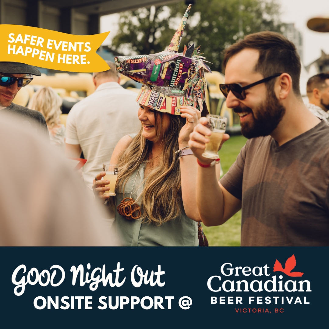 💖We are thrilled to be joined by the @goodnightoutinvictoria at #GreatCanadianBeerFest.👏 #GoodNightOut is a team of trained individuals striving to create safer spaces in Victoria's nightlife. ⁠
You can find the wandering GNO team in PINK shirts and at their booth!
#YYJevents