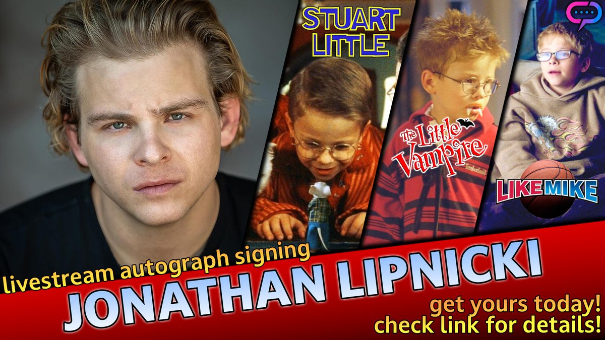 StreamilyLive's tweet image. The talented Jonathon Lipnicki will be signing LIVE on October 1st!!!!   @JLIPNICKI 

Check link for details - ow.ly/1iZ150PEqE5

#JerryMaquire #StuartLittle #George #TheLittleVampire #Murph #LikeMike #DawsonsCreek #Buzz #Meego #Broil
